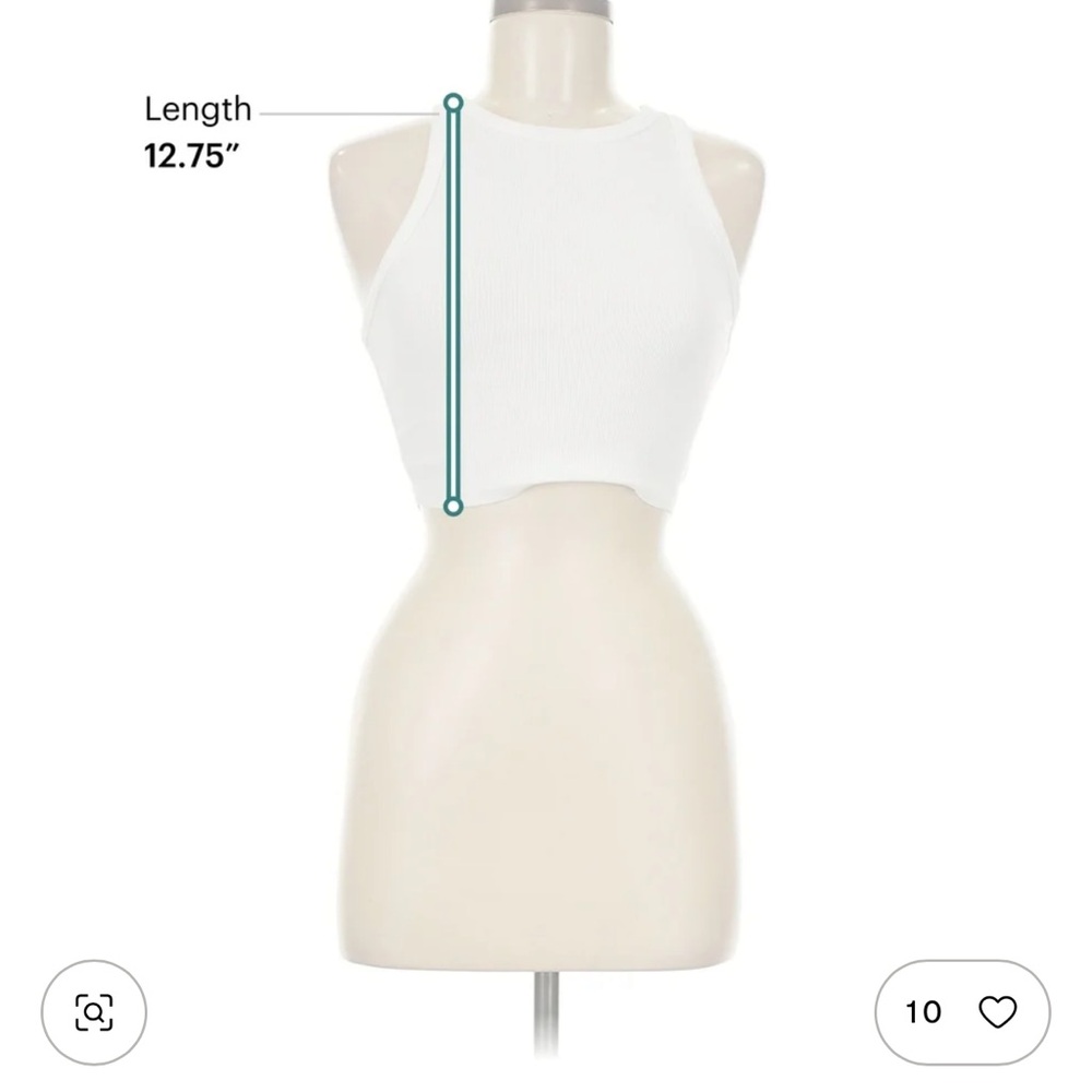 Zara White Ribbed Cropped Tank - Picture 6 of 6